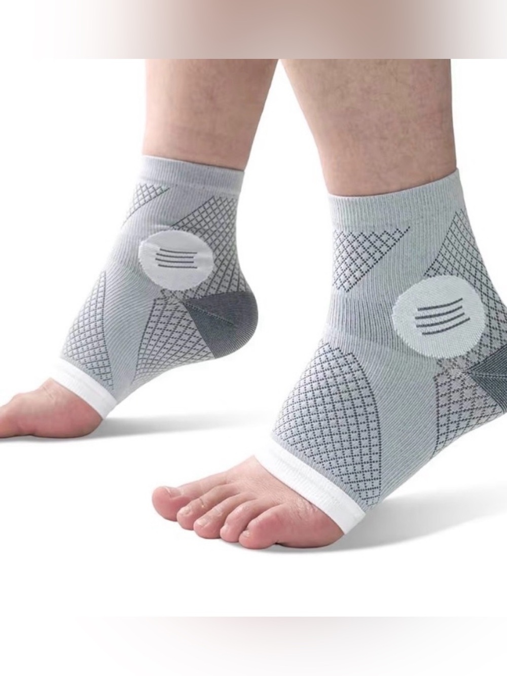 Gray Ankle Compression Socks